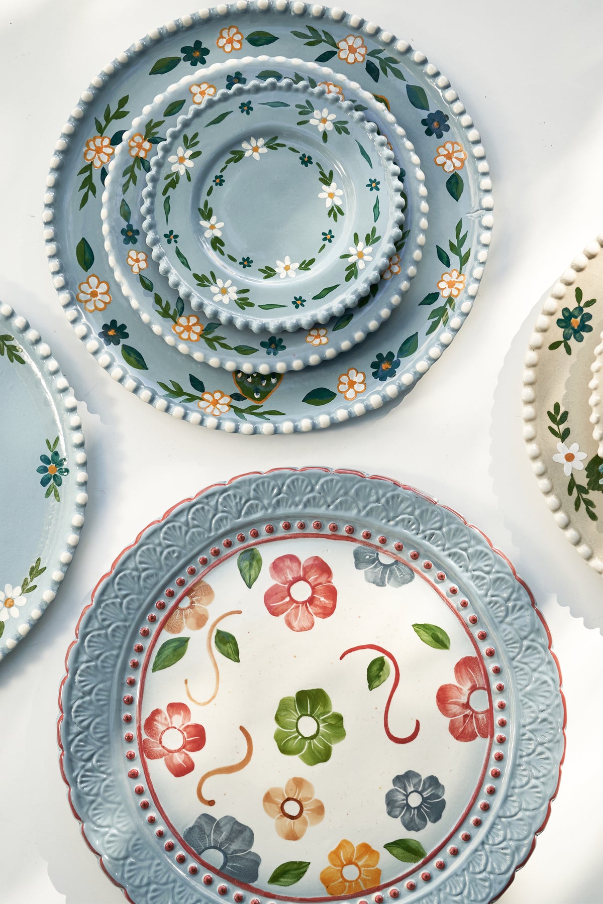 Handpainted Flower Center Plate-Carolina K