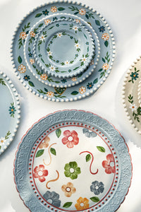 Handpainted Flower Center Plate-Carolina K