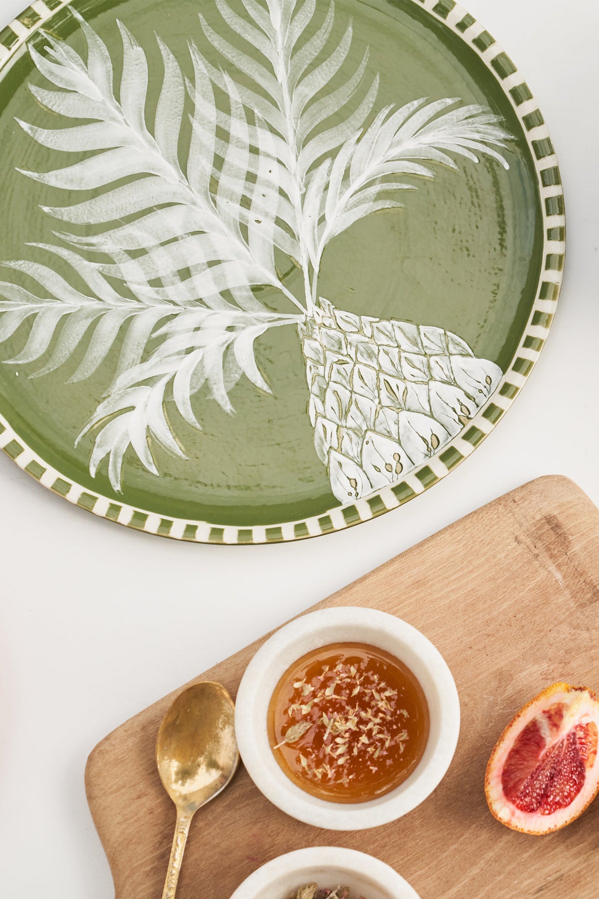 Handpainted Pineapple Dinner Plate-Carolina K