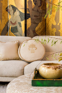 Desert Animal Embroidered Round Pillow-Carolina K