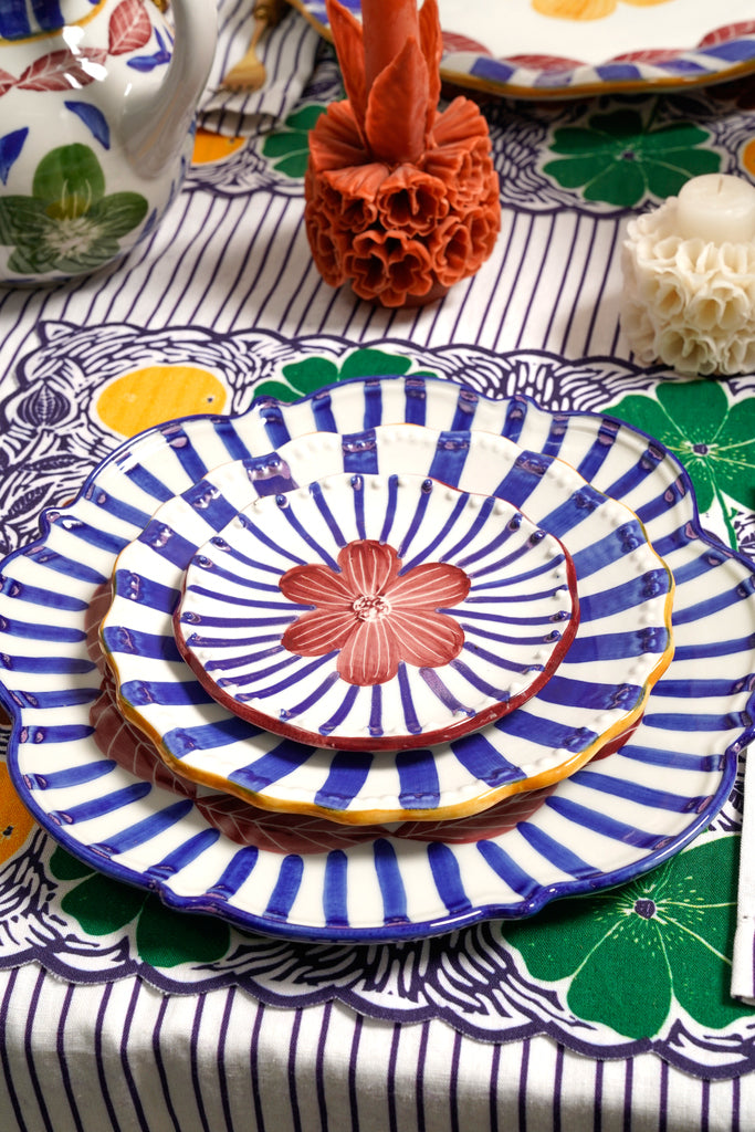 Etched Flower Dessert Plate-Carolina K