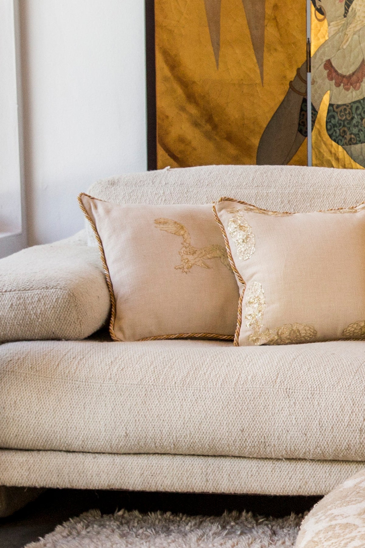 Desert Animal Embroidered Square Pillow-Carolina K