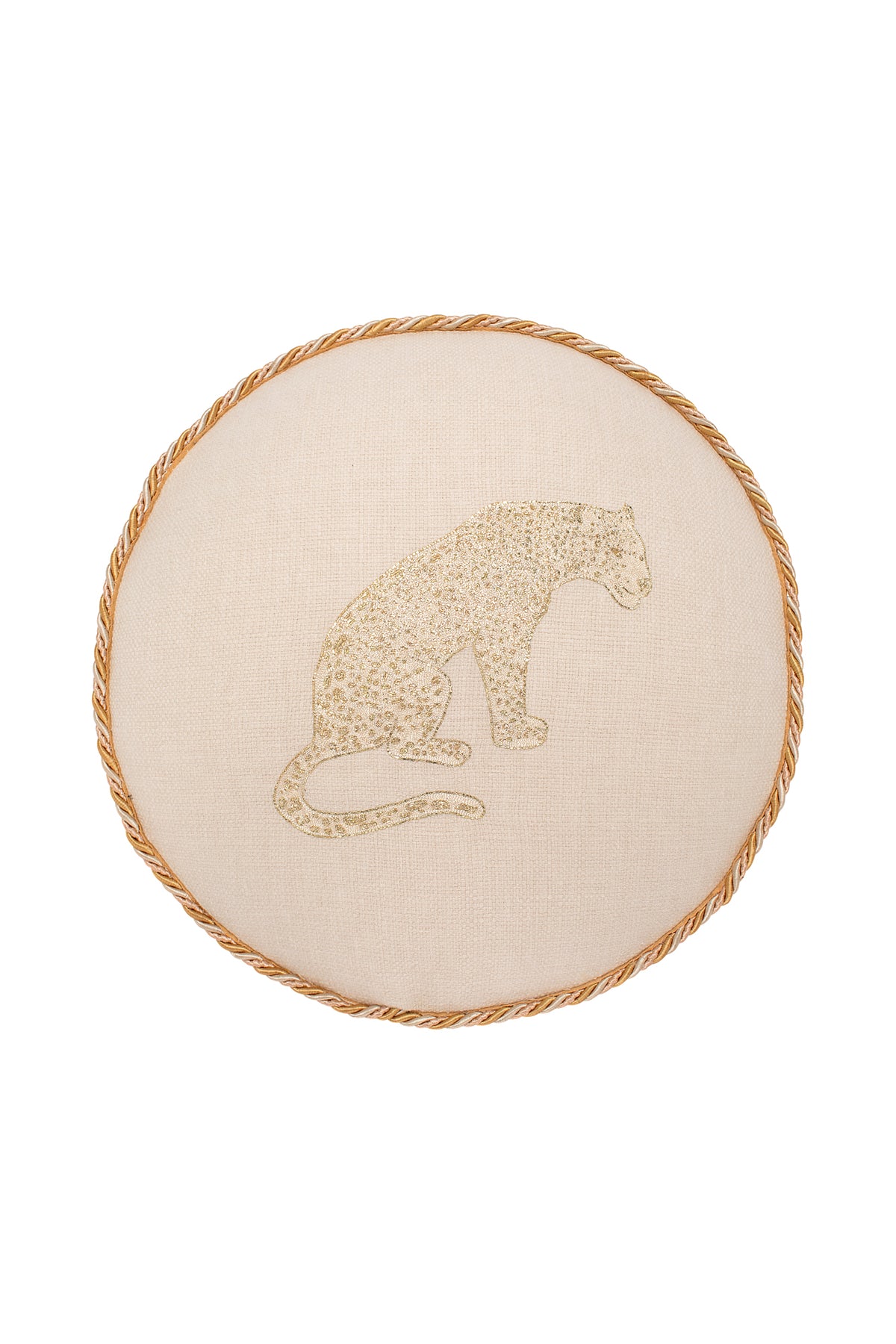 Desert Animal Embroidered Round Pillow - Carolina K