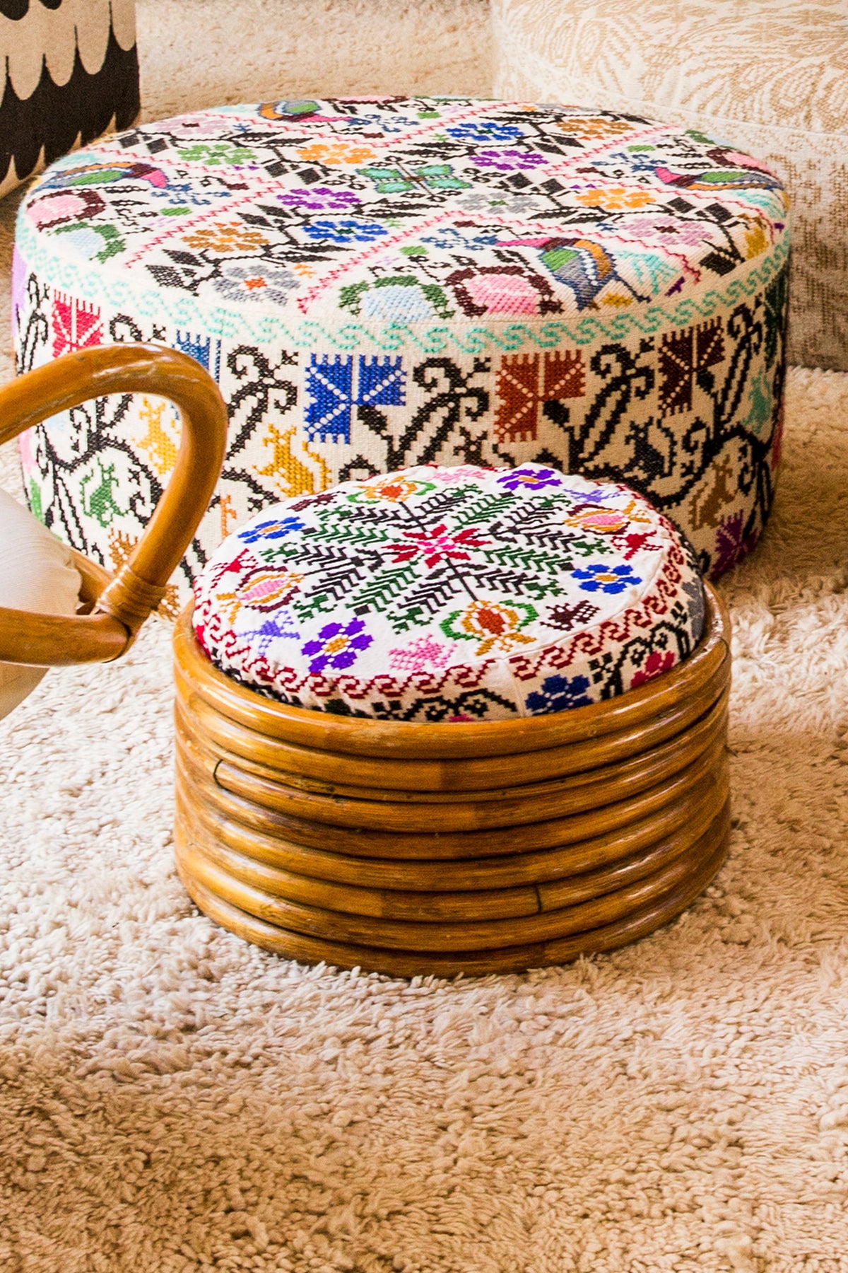 Cross Stitched Yoga Pillow Cover-Carolina K