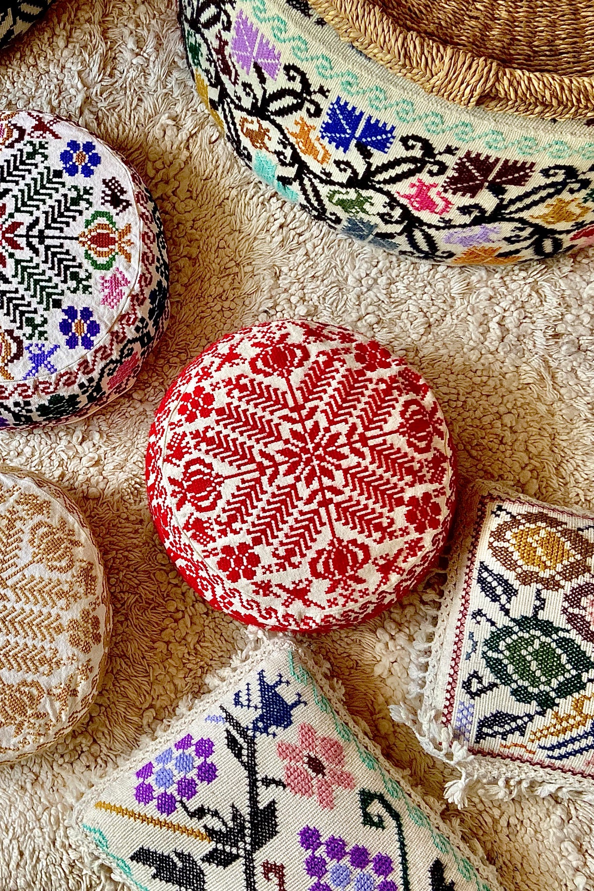 Cross Stitched Yoga Pillow Cover-Carolina K