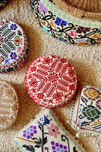 Cross Stitched Yoga Pillow Cover-Carolina K