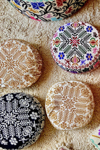 Cross Stitched Yoga Pillow Cover-Carolina K