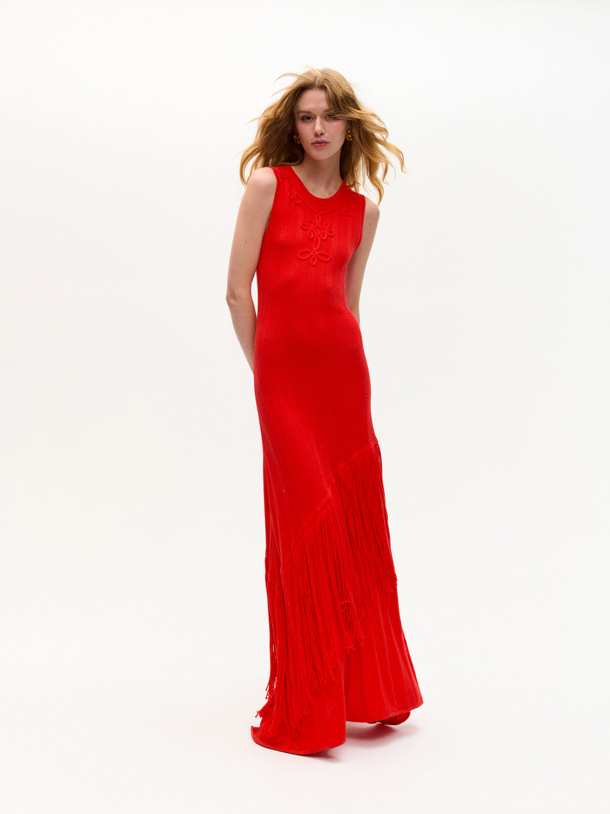 carolina k red dress Vani Crochet Dress