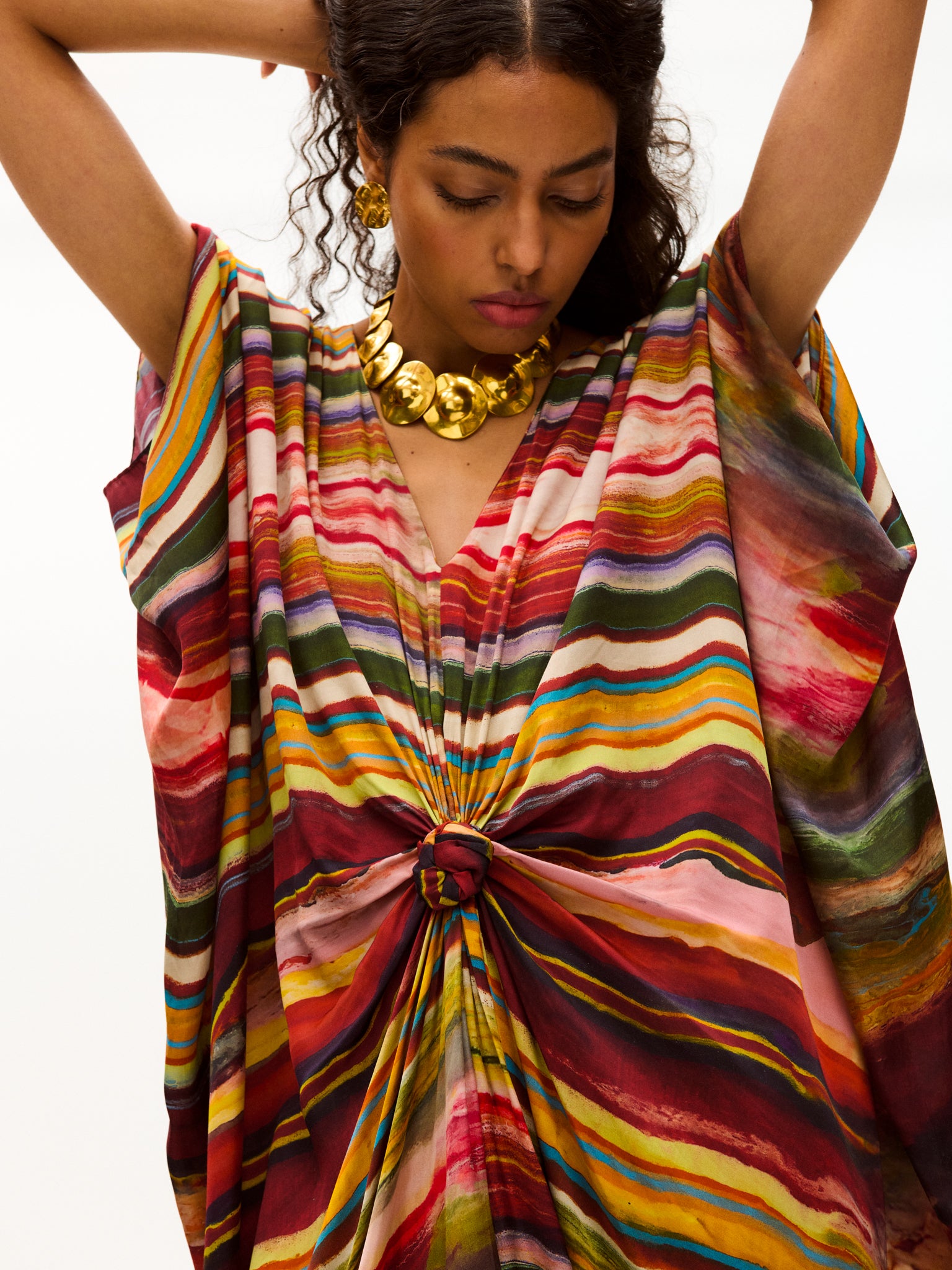 ワンピース Apolina Konnie kaftan dress Shell 2-3Y Knot Kaftan – Carolina K