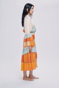 Carolina K Nico Robe made of soft fabric, featuring a stylish design with a relaxed fit, shown on a model.
