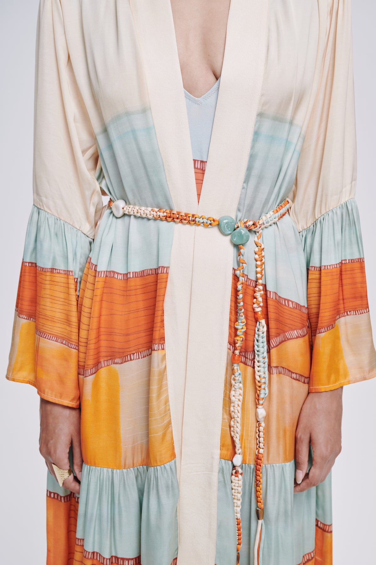 Carolina K Nico robe made of soft fabric, featuring a relaxed fit and stylish design, perfect for comfortable loungewear.