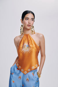 Carolina K Manu Top, stylish women's clothing with a fitted design and elegant neckline, shown on a model.
