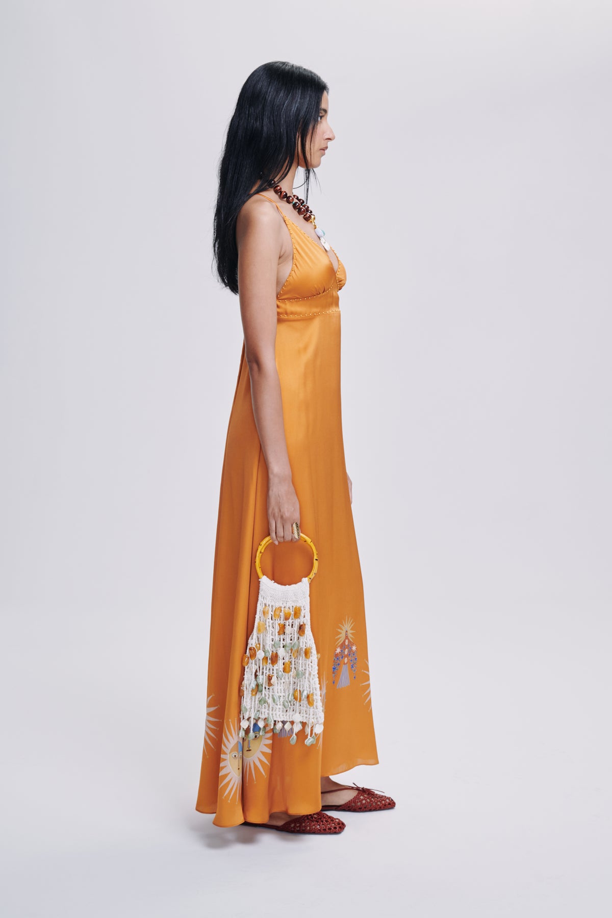 Carolina K star dress in stylish clothing featuring a vibrant star pattern and flowing fabric, perfect for elegant casual wear.