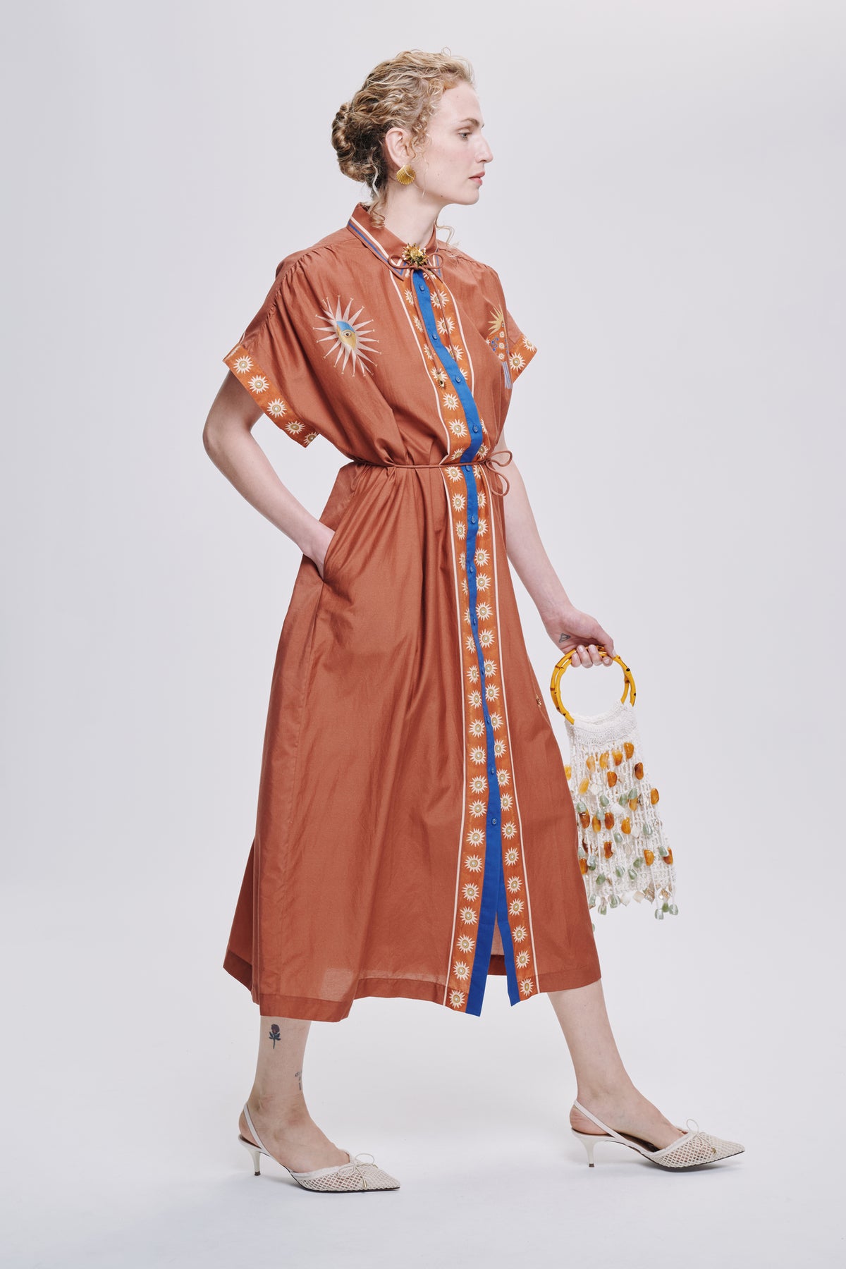 Carolina K Valerie Kaftan in vibrant fabric, flowing style, featuring colorful patterns and relaxed fit, perfect for casual wear