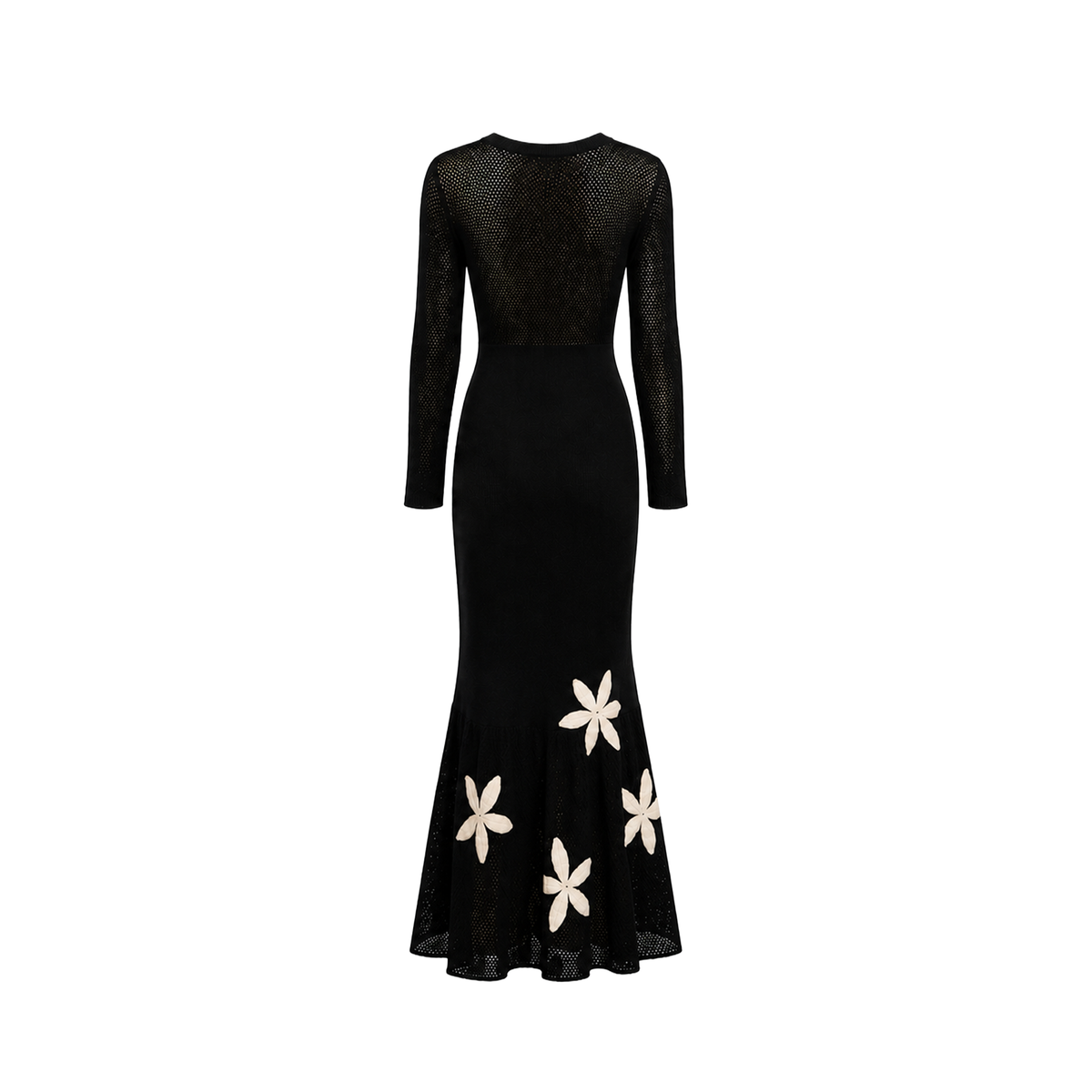 Back view of the Carolina K Betania Dress, featuring flowing fabric and intricate detailing for a stylish, elegant look.