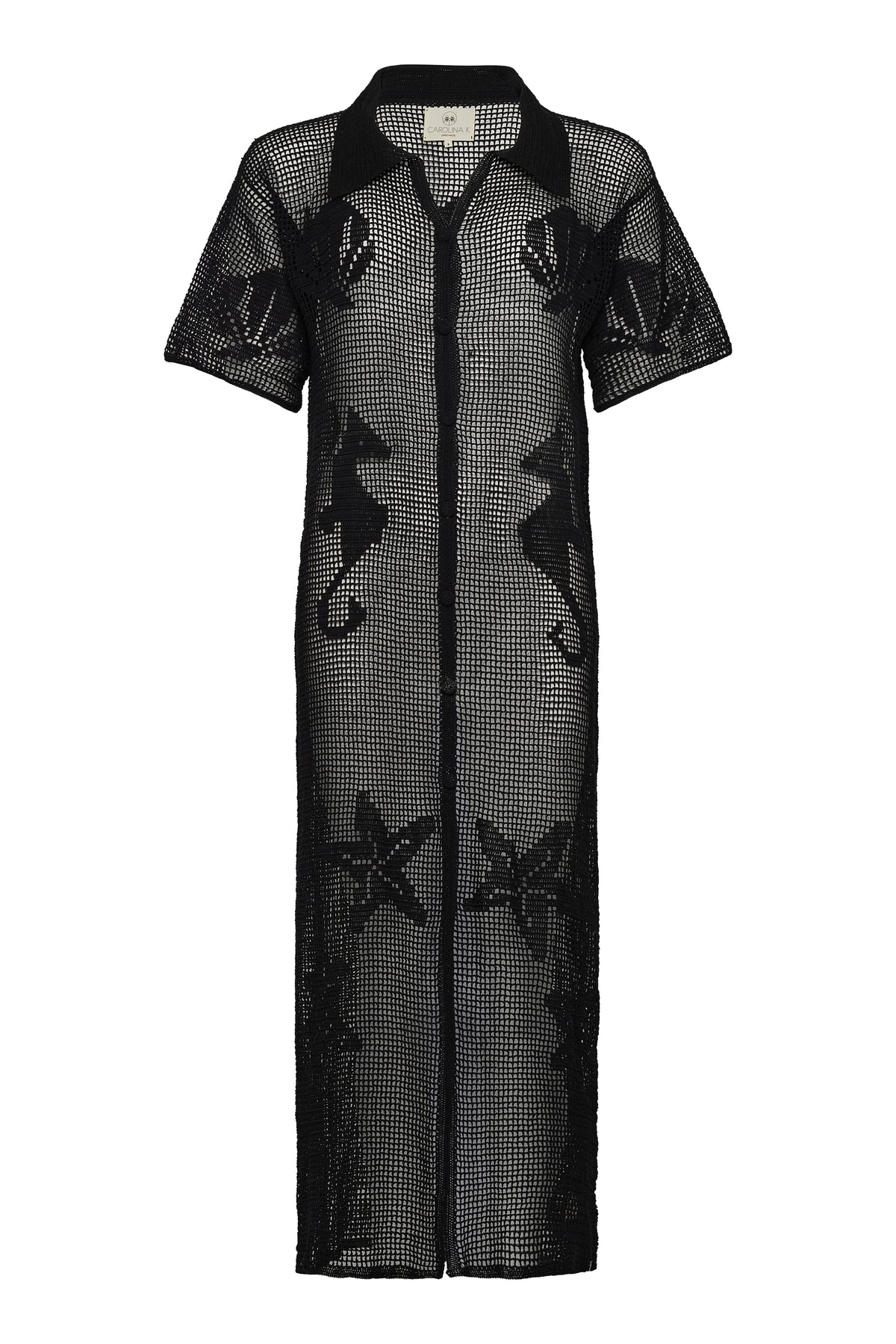 crochet shirt dress TIDAL SANDRINE CROCHET DRESS in JADE