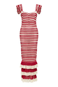 carolina k vera crochet dress Striped Red Dress