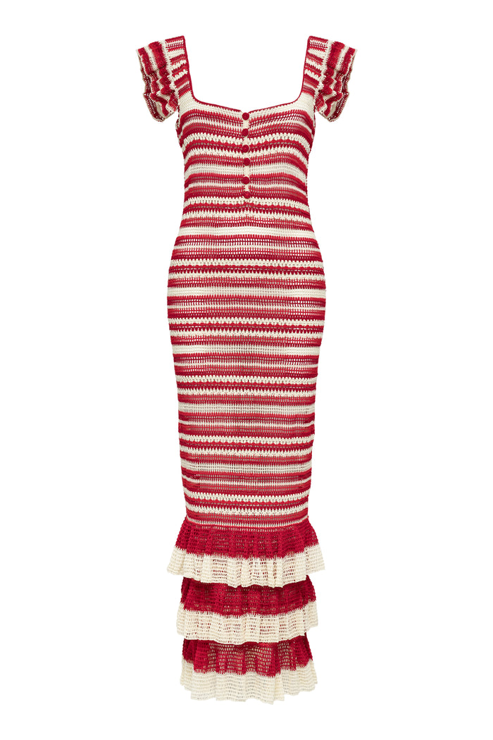 Striped Red Dress-Carolina K