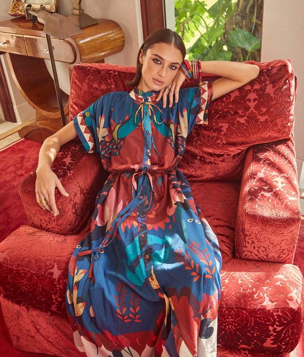 Carolina K
 Natalic Print Open-Front Dress