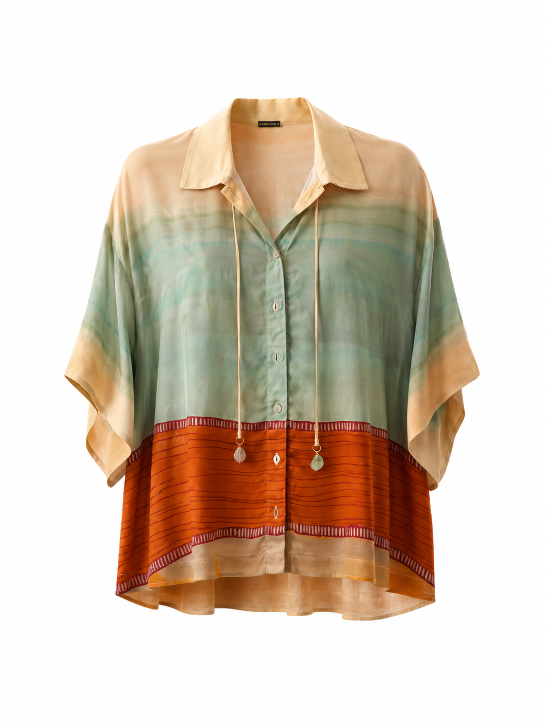 Carolina K kimono top featuring lightweight fabric, loose fit, and intricate pattern, ideal for stylish casual wear.