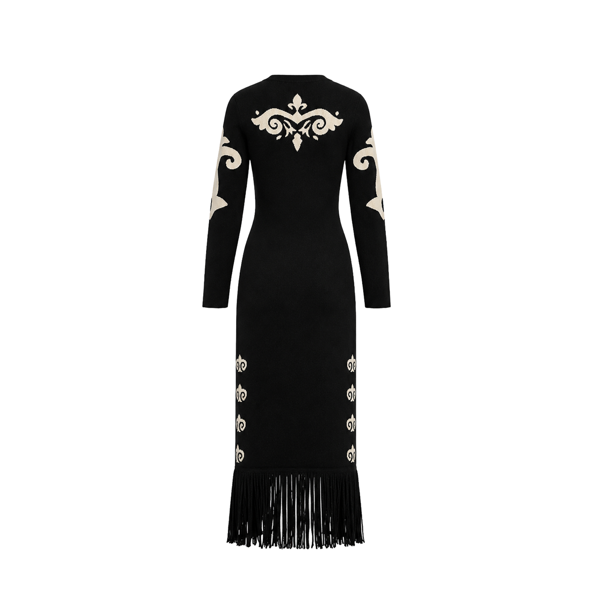 Black Carolina K Elizabeth Dress featuring a fitted silhouette and stylish back design, perfect for elegant occasions.