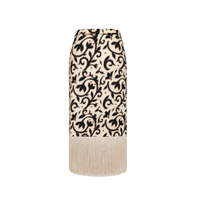 Carolina K Fauna Wrap Skirt, back view showing flowing fabric and wrap design, stylish bohemian clothing for women.