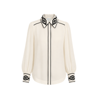 Carolina K Kendall shirt featuring a stylish, patterned button-up design with a collar and long sleeves, perfect for casual wear.
