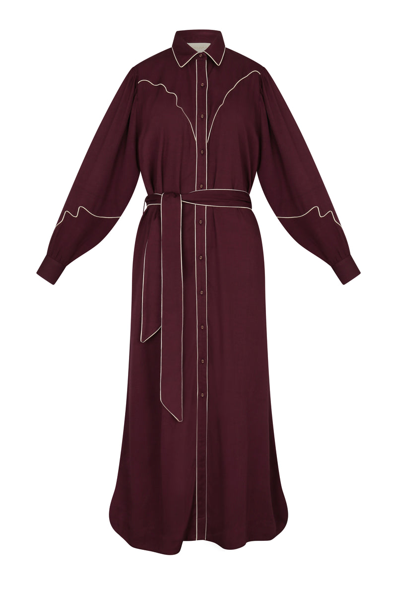 western burgundy dress Burgundy Western Inspired Maxi Dress Large