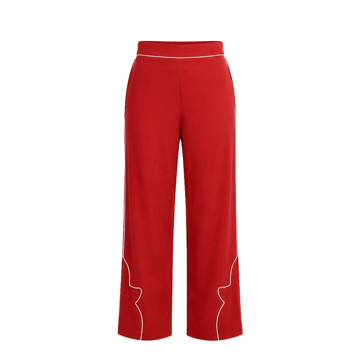 Carolina K Lou Pants in neutral fabric, front view showing relaxed fit and stylish design.