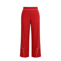 Carolina K Lou Pants in neutral fabric, front view showing relaxed fit and stylish design.