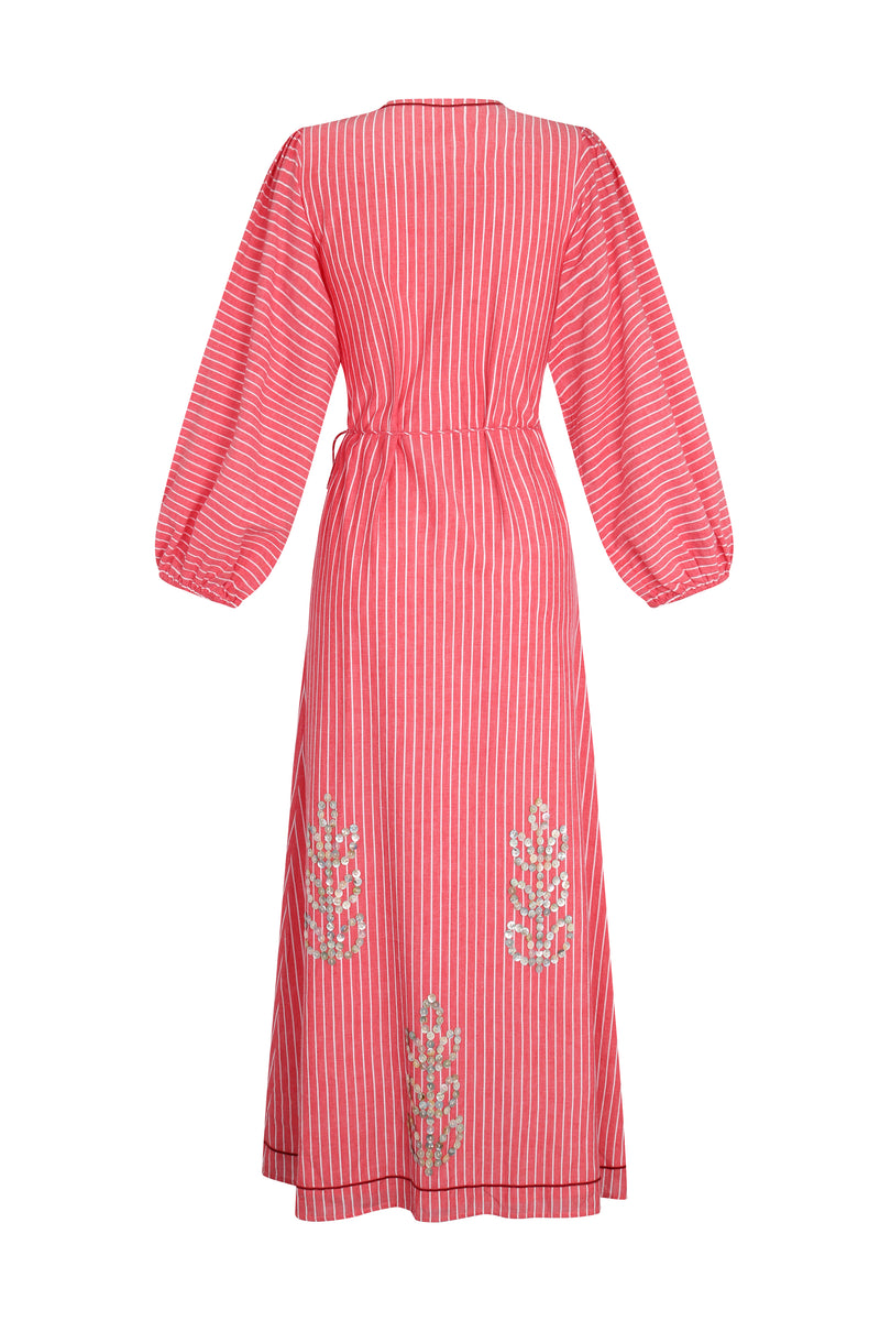 zara red white striped dress Sofia Robe Red Stripe / L