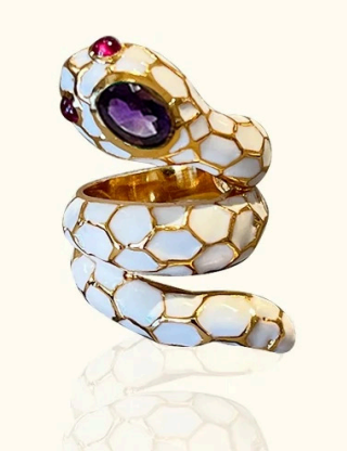 ZA ANAKONDA WHITE&PURPLE RING-Carolina K