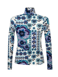 Carolina K Viento turtleneck sweater in soft fabric, shown from the back with a fitted silhouette and ribbed collar.