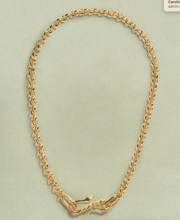 STORE ONLY SERPENT CHAIN NECKLACE GOLD-Carolina K