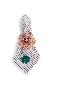 Beaded Flower Napkin Ring - Set of 4 - Carolina K