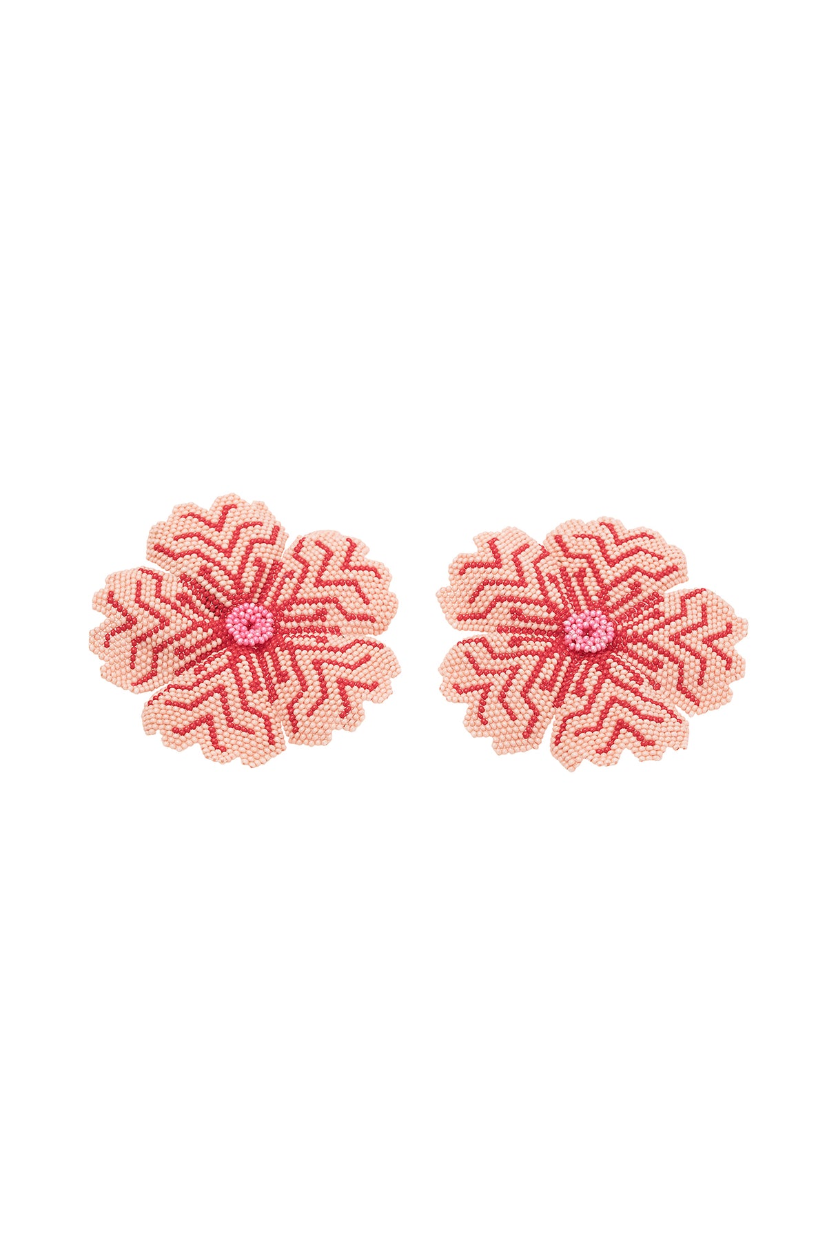 Carolina K Huichol Earrings in Rose/Red
