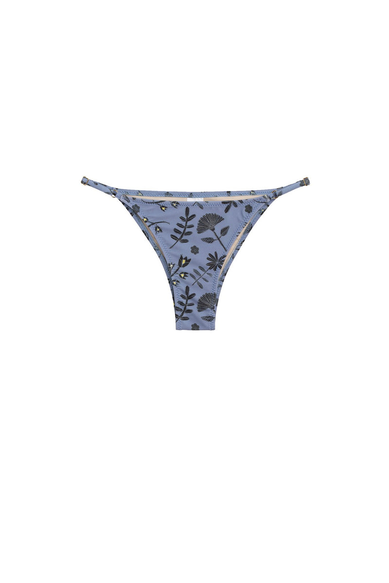 Carolina K Scarf Bikini Bottom in Blue Tea Flowers