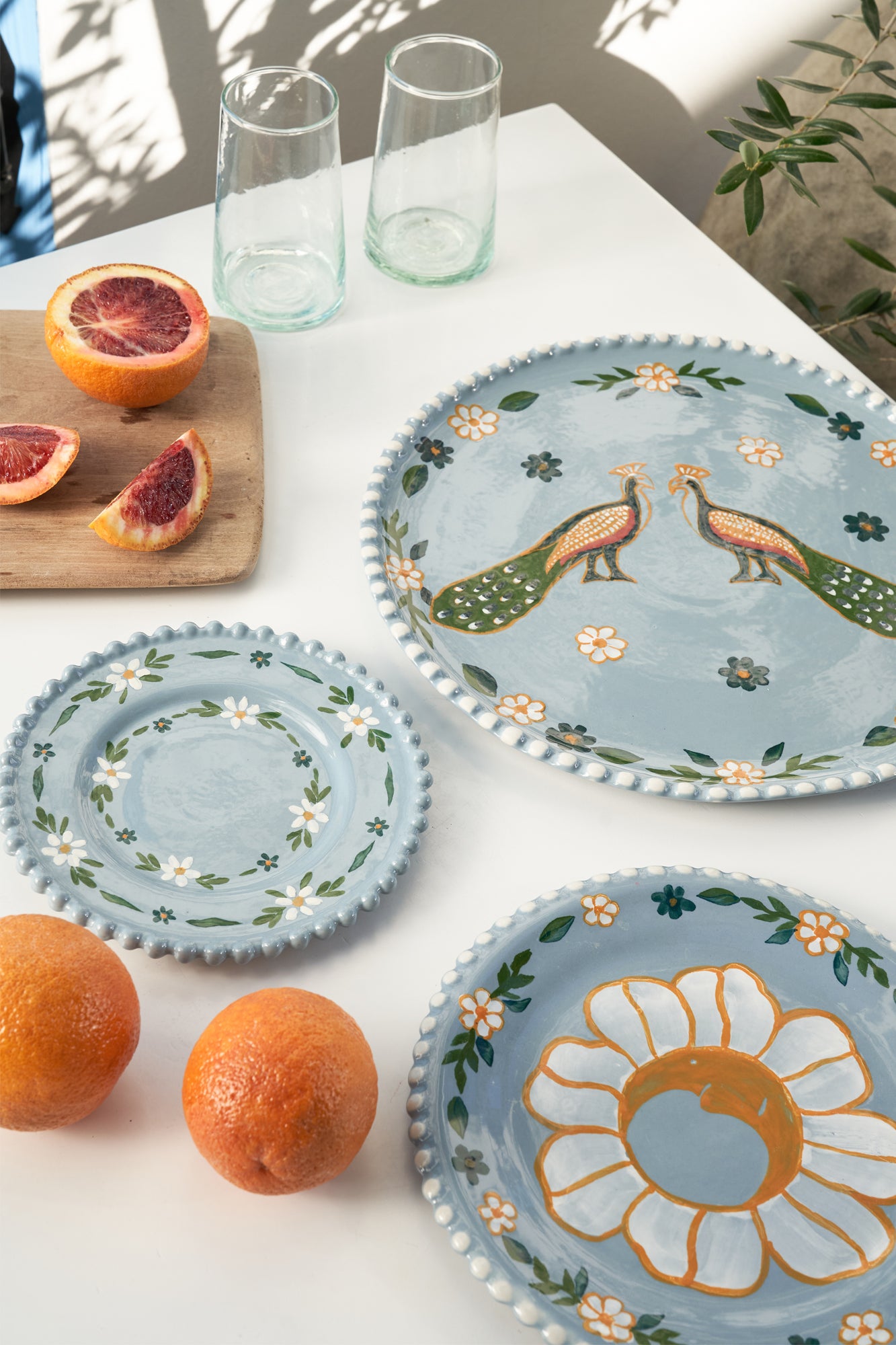 Teal dessert clearance plates