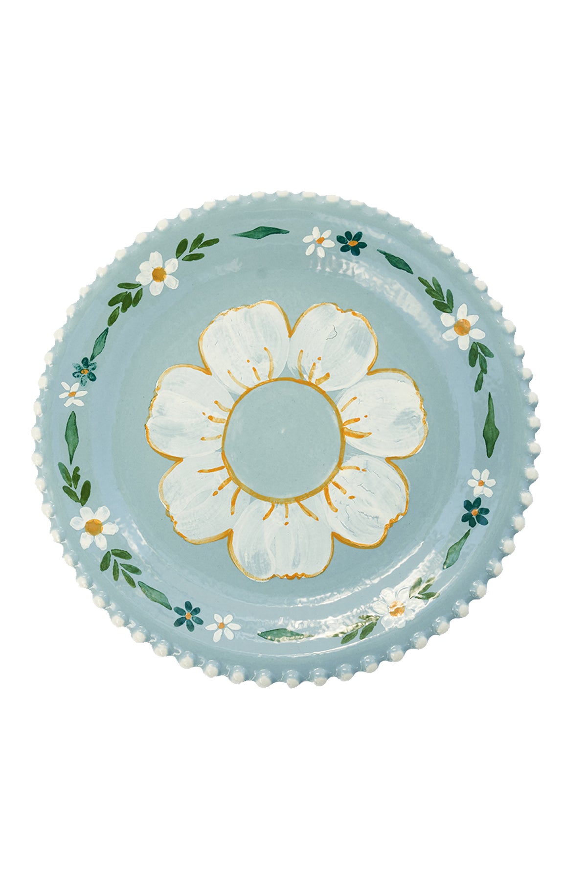 Handpainted Blue Sunflower Appetizer Plate - Carolina K