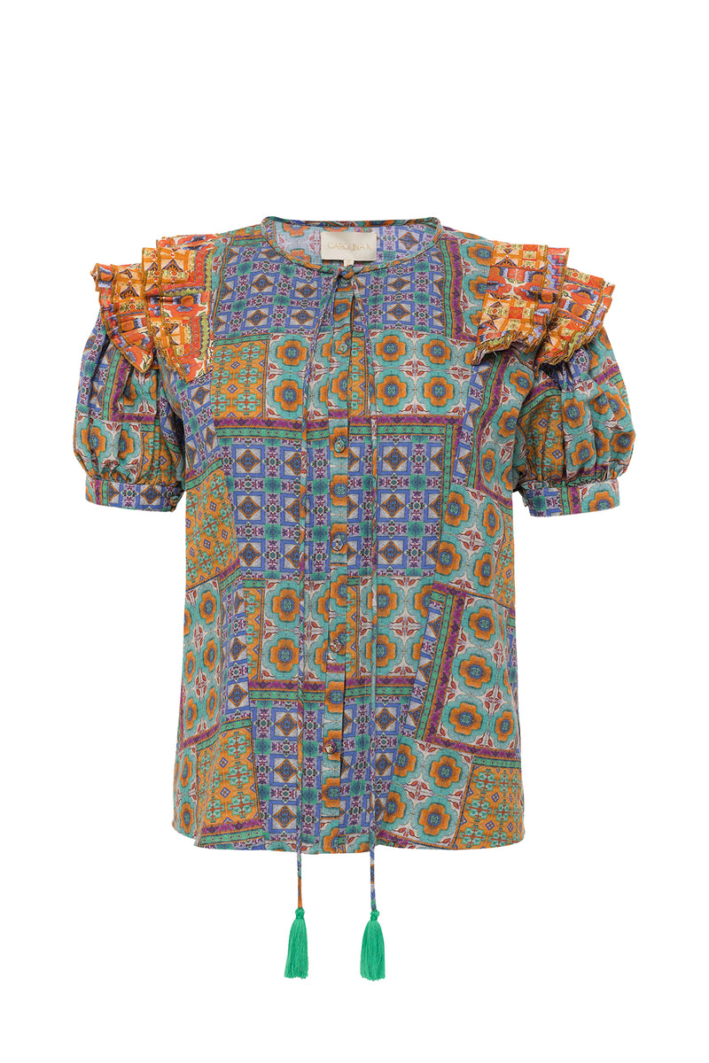 Bella Blouse Short Sleeve - Final Sale-Carolina K