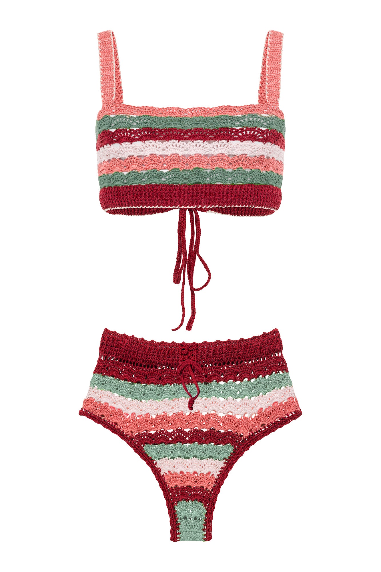 Red crochet store bikini