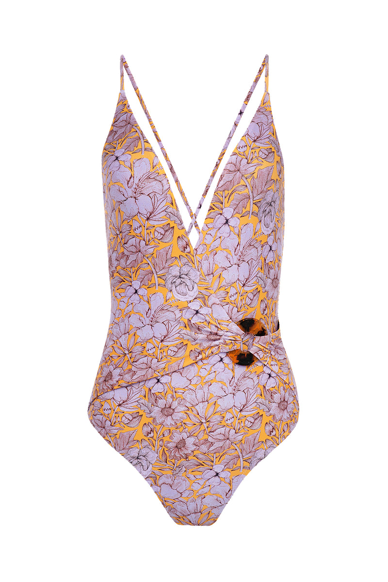 Carolina K Nicole One Piece Purple Peonies