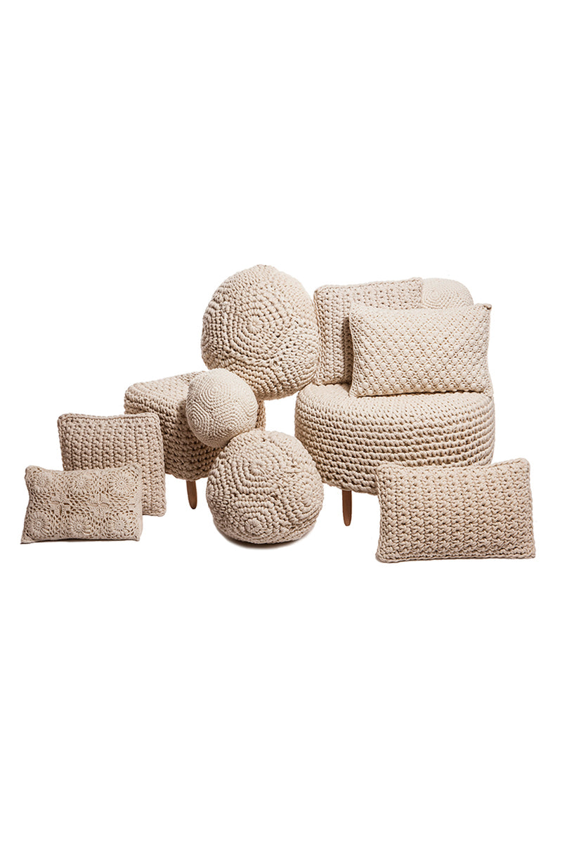 Crochet Flower Rectangular Pillow - Carolina K