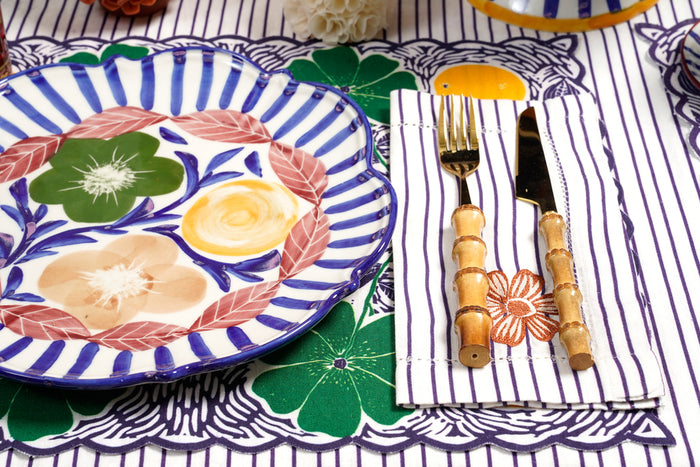 Etched Flower Yellow Napkin-Carolina K