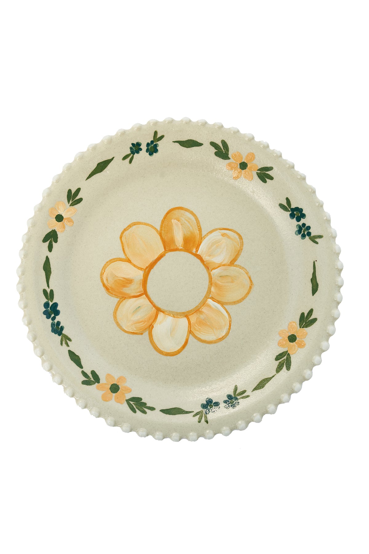 Handpainted Ivory Sunflower Appetizer Plate - Carolina K