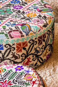 Small Embroidered Ottoman - Carolina K