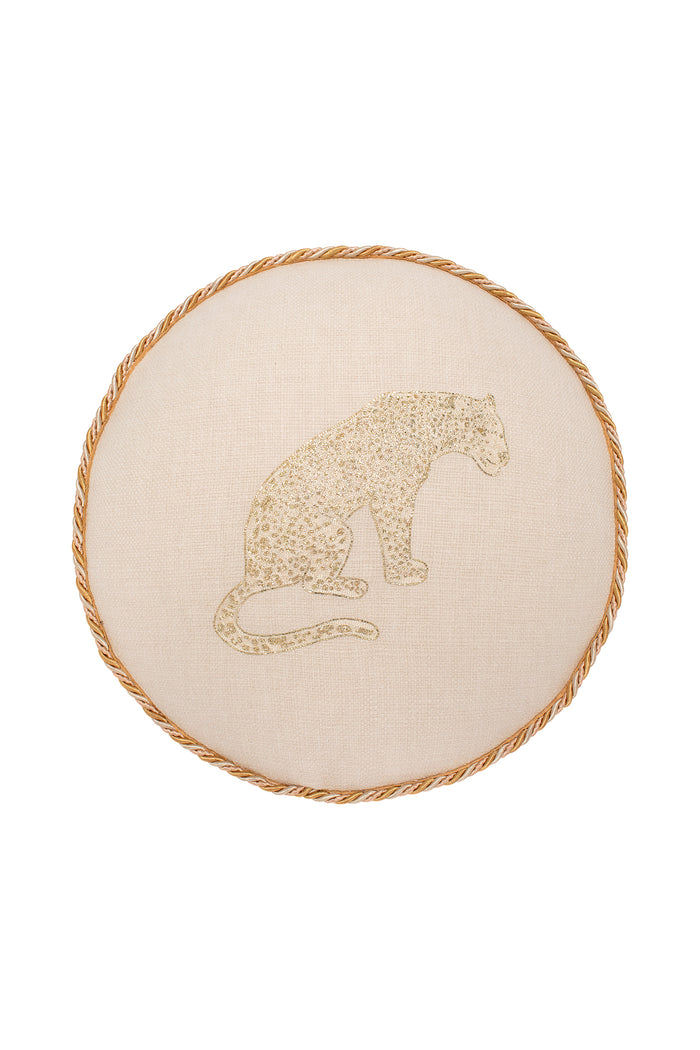 Desert Animal Embroidered Round Pillow - Carolina K
